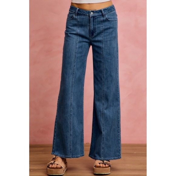 So Me Denim - SO ME Seam Detail Mid Rise Stretch Denim Jeans - XL